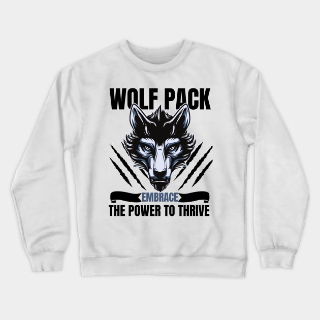 Grey Wolf Crewneck Sweatshirt by Pearsville